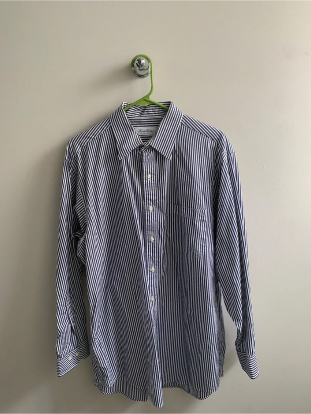 Brooks Brothers Navy and White Striped Dress Shirt - Men 16 in